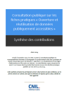 Consultation sur les fiches pratiques Ouverture et Réutilisation de données publiquement accessibles - Synthèse des contributions