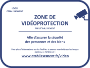 Modèle de panneau de vidéoprotection horizontal - Etablissement