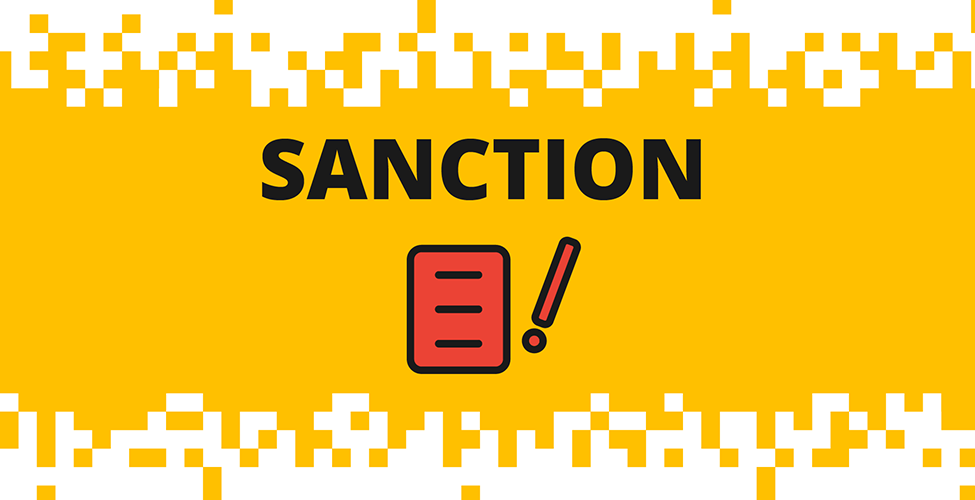 Visuel indiquant le terme sanction